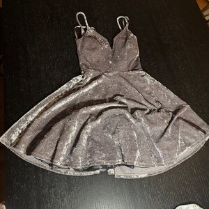 Sparkling Silver Velvet Dress